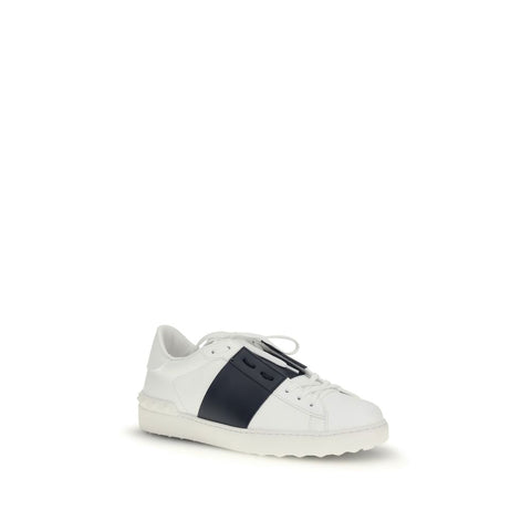 Baskets basses en cuir de veau bleu Bos Taurus Valentino Garavani