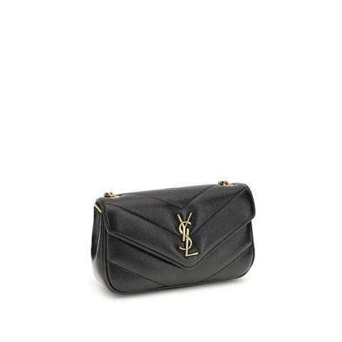 Saint Laurent LouLou Mini Sac porté épaule — Cuir d’agneau matelassé noir | SS26