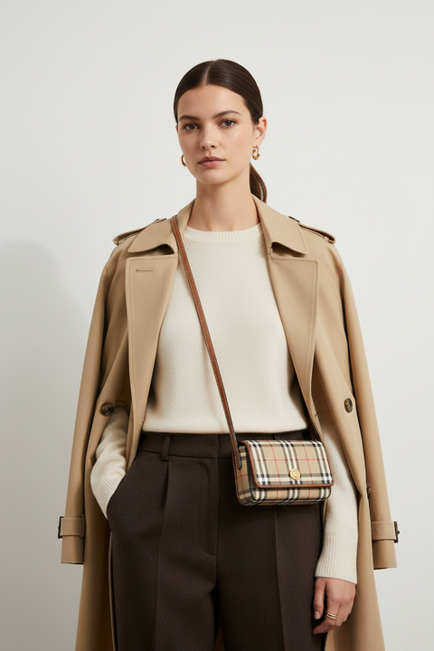 Burberry Sac Hampshire Mini — Polyuréthane | Motif Check