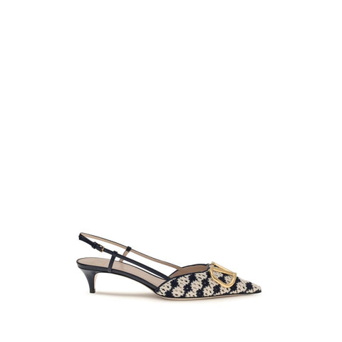Escarpins mi-hauts Valentino Garavani en cuir de chèvre multicolore