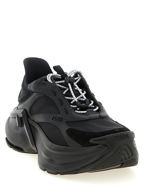 Baskets Fendi Athletic en cuir de veau noir