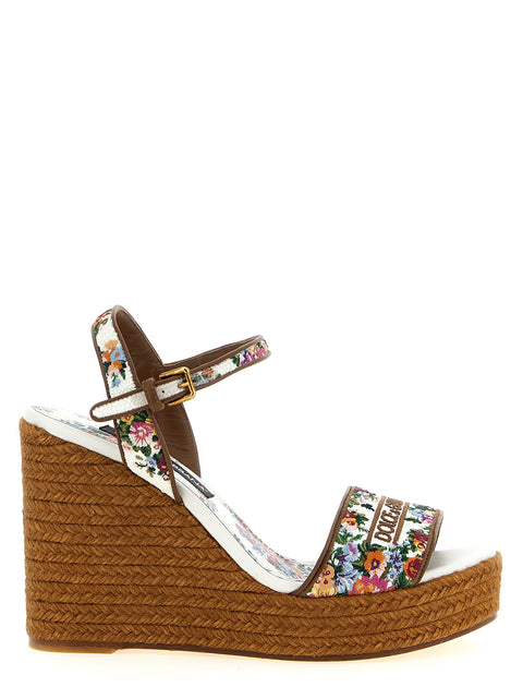 Sandales compensées multicolores en polyamide Dolce & Gabbana