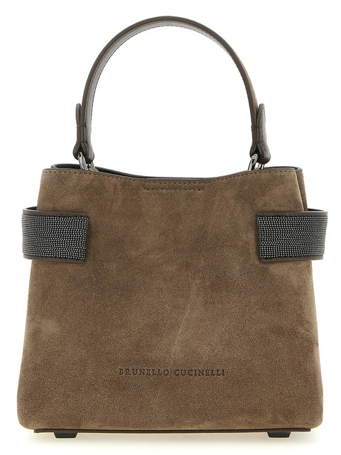 Sac à main Brunello Cucinelli en cuir de veau marron