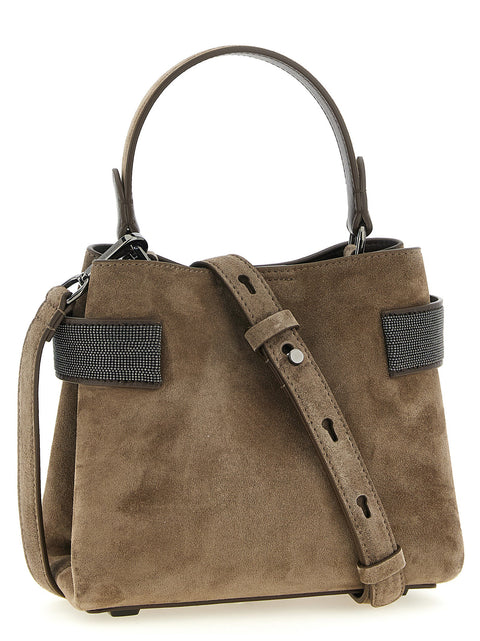 Sac à main Brunello Cucinelli en cuir de veau marron