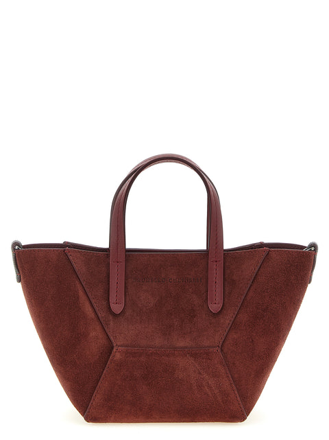 Sac à main Brunello Cucinelli en veau bordeaux