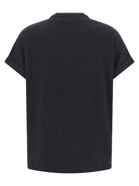 T-shirt en coton gris Brunello Cucinelli