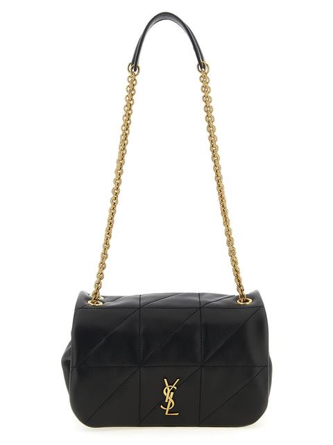 Sac à bandoulière Saint Laurent en cuir d'agneau noir
