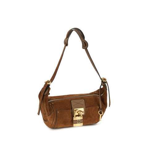 Sac porté épaule Chloé en cuir de veau marron Bos Taurus