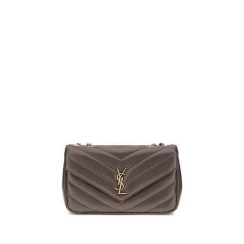 Saint Laurent LouLou Schultertasche — Graues gestepptes Lammleder | AW26