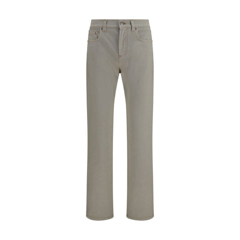 Versace Beige Cotton Tapered Jeans