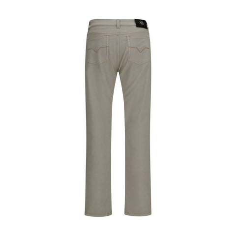 Versace Beige Cotton Tapered Jeans