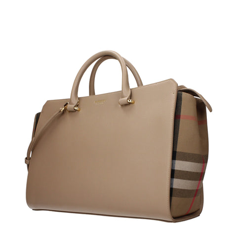 Sac à main en cuir beige Burberry