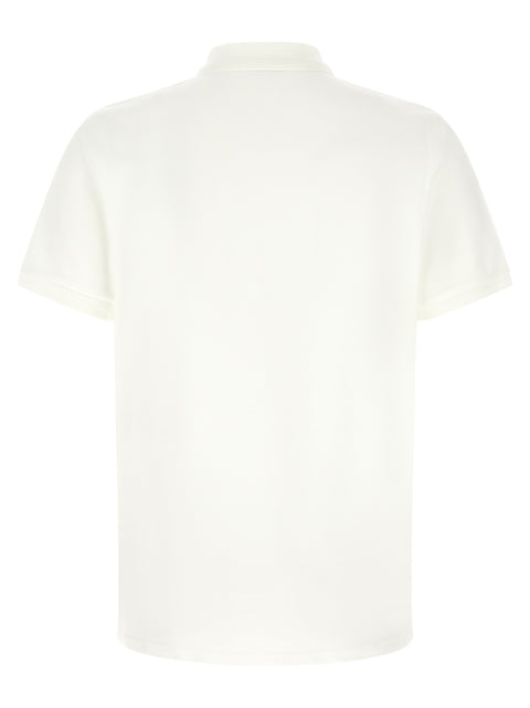 Moncler White Cotton Polo Shirt