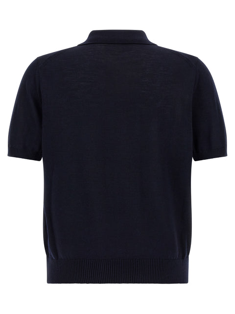 Hugo Boss Blue Virgin Wool Polo Shirt