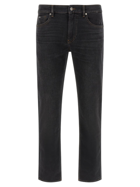 Hugo Boss Black Cotton Straight-Leg Jeans