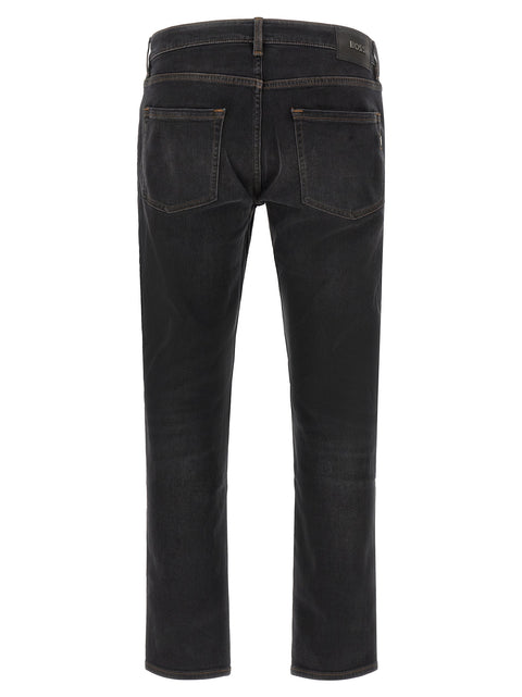 Hugo Boss Black Cotton Straight-Leg Jeans