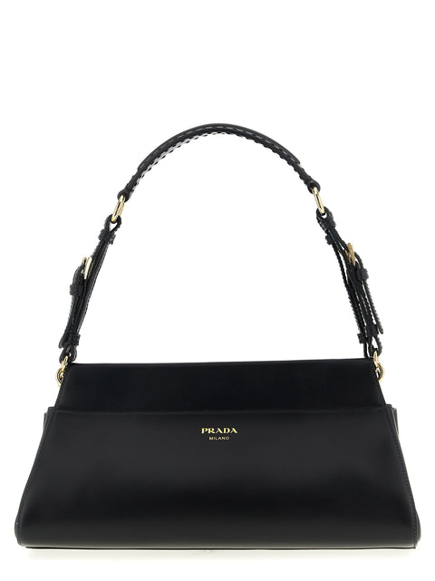 Prada Black Calfskin Shoulder Bag — Cuir de veau | Noir d'Italie