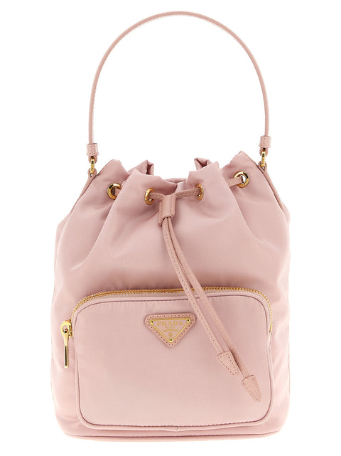 Prada Duet — Re-Nylon et cuir Saffiano | Sac seau bicolore