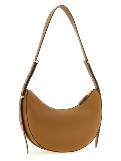 Prada Brown Calfskin Shoulder Bag — Cuir lisse | Silhouette croissant