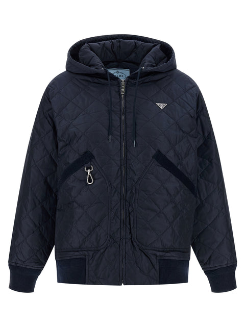 Prada Blue Recycled Polyamide Bomber