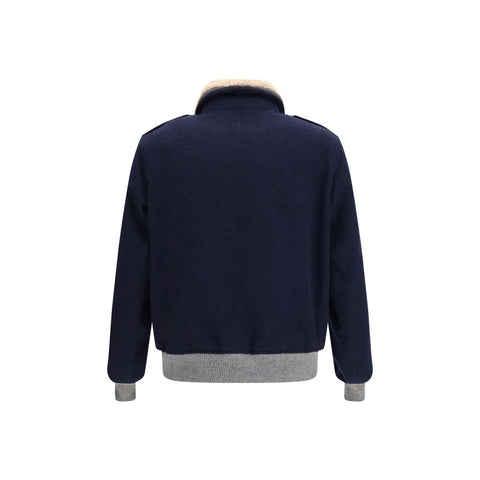 Brunello Cucinelli Blue Cashmere Full-Length Jacket
