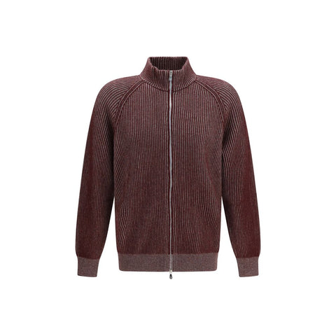 Brunello Cucinelli Bordeaux Cashmere Cardigan
