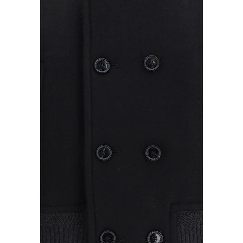 Ami Paris Black Wool Oves Aries Bomber