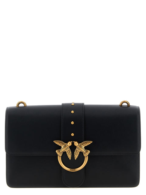 PINKO Black Goatskin Crossbody Bag