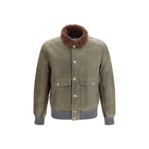 Brunello Cucinelli Bicolor Cashmere Bomber