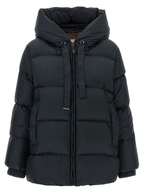 Max Mara Blue Polyester Full-Length Jacket