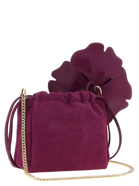 PINKO Purple Lambskin Clutch Bag – Lammleder | Maxi-Blüte