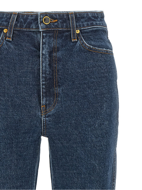 Khaite Blue Cotton Flared Jeans