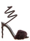 RENE CAOVILLA Bordeaux Viscose Stiletto Heel Sandals