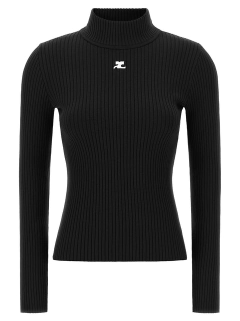 Courrèges Black Viscose Cardigan