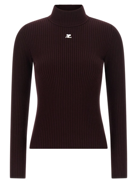 Courrèges Bordeaux Viscose Cardigan