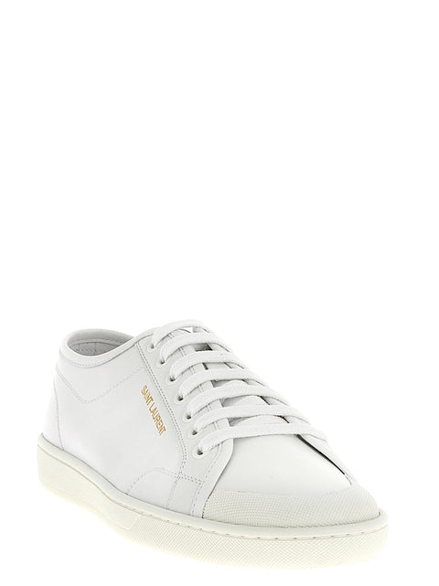Saint Laurent White Calfskin Low Top Sneakers