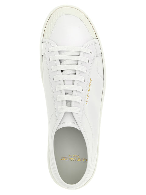 Saint Laurent White Calfskin Low Top Sneakers