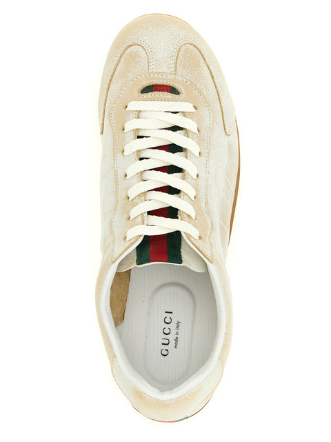Gucci Beige Calfskin Low Top Sneakers