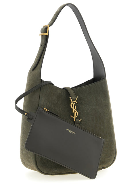 Saint Laurent Gray Lamb Leather Shoulder Bag