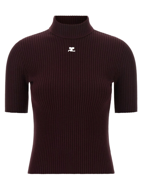 Courrèges Bordeaux Viscose Sweatshirt