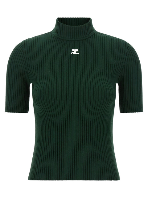 Courrèges Bicolor Viscose Turtleneck