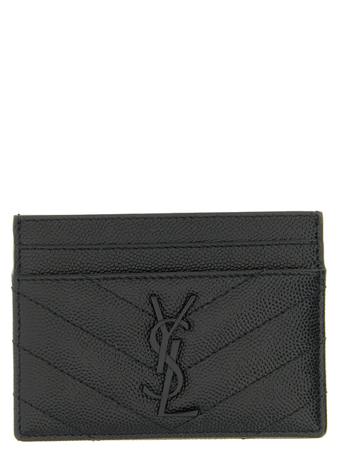 Saint Laurent Black Leather Cardholder