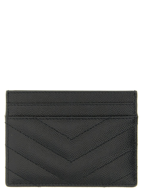 Saint Laurent Black Leather Cardholder