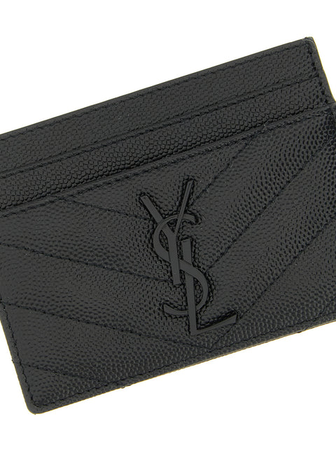 Saint Laurent Black Leather Cardholder