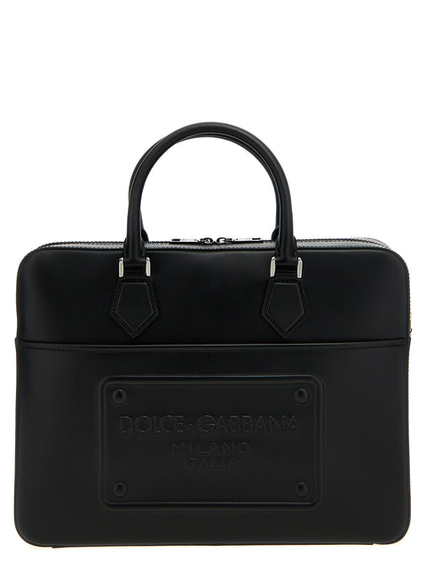 Dolce & Gabbana Black Lamb Leather Tote Bag