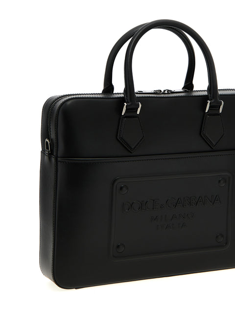Dolce & Gabbana Black Lamb Leather Tote Bag