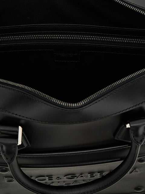 Dolce & Gabbana Black Lamb Leather Tote Bag