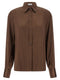 Brunello Cucinelli Brown Silk Blouse