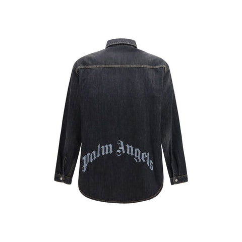 Palm Angels Blue Denim Shirt