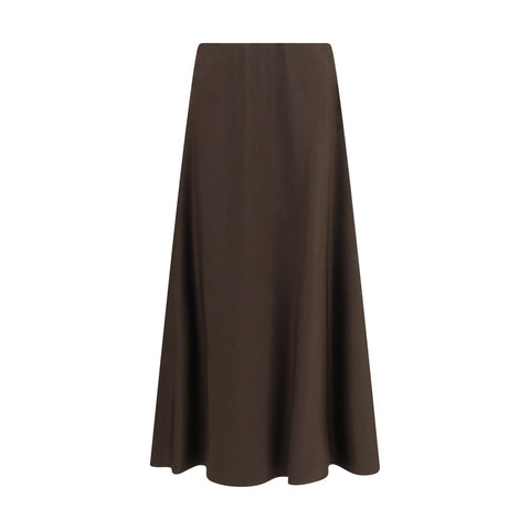 Brunello Cucinelli Brown Wool Oves Aries Midi Skirt